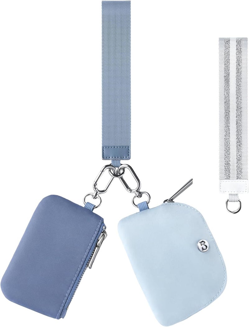 Babysun Mini Zip Around Dual Pouch Wristlet With 2 Straps Wristlet Keychain Wallet for Women Coin Purse Small Cute for Teen Girl - Image 1